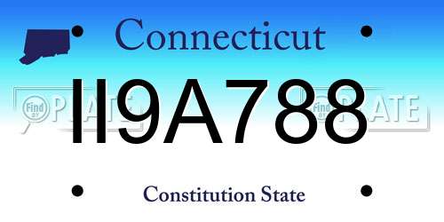 II9A788 Connecticut License Plate