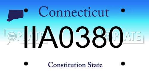 IIA0380 Connecticut License Plate