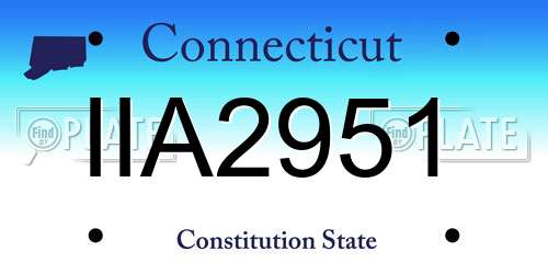 IIA2951 Connecticut License Plate