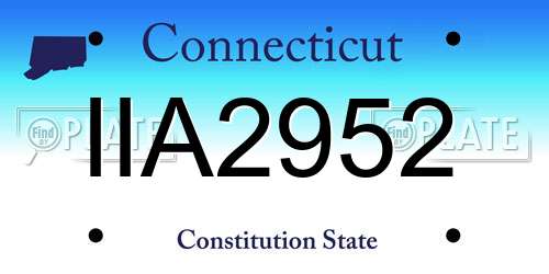 IIA2952 Connecticut License Plate