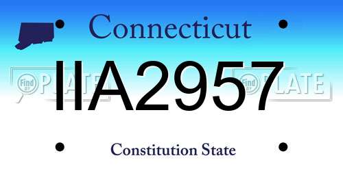 IIA2957 Connecticut License Plate