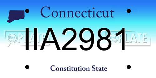 IIA2981 Connecticut License Plate