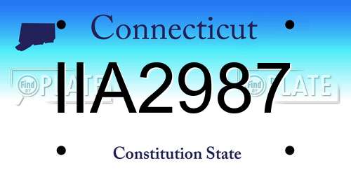 IIA2987 Connecticut License Plate