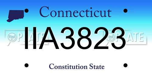 IIA3823 Connecticut License Plate