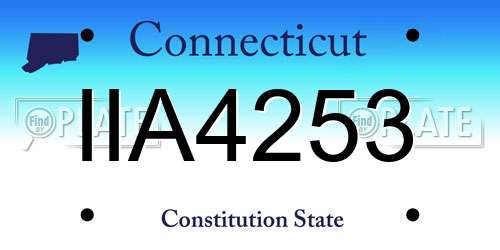 IIA4253 Connecticut License Plate