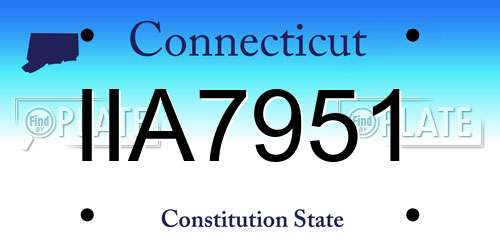 IIA7951 Connecticut License Plate