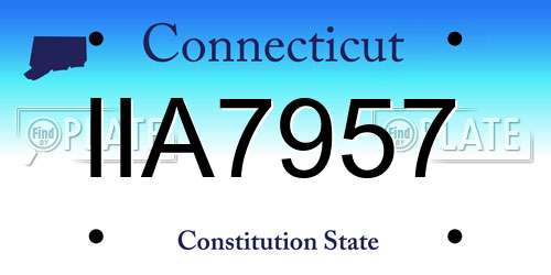 IIA7957 Connecticut License Plate