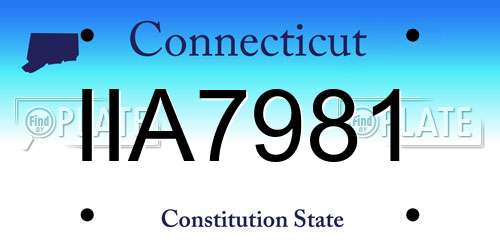 IIA7981 Connecticut License Plate