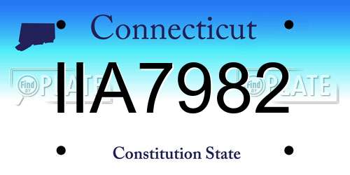 IIA7982 Connecticut License Plate