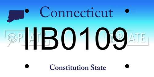 IIB0109 Connecticut License Plate