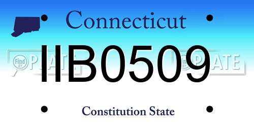 IIB0509 Connecticut License Plate