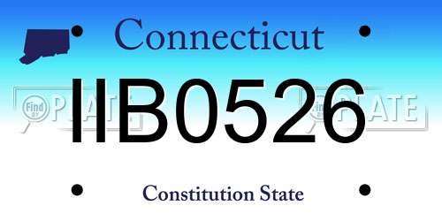 IIB0526 Connecticut License Plate