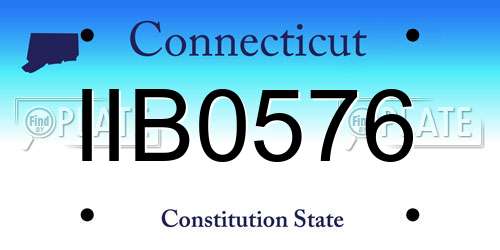 IIB0576 Connecticut License Plate