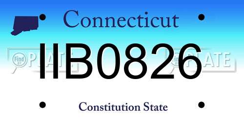 IIB0826 Connecticut License Plate