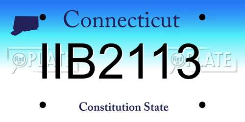 IIB2113 Connecticut License Plate