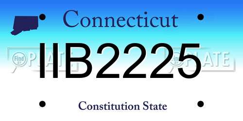 IIB2225 Connecticut License Plate