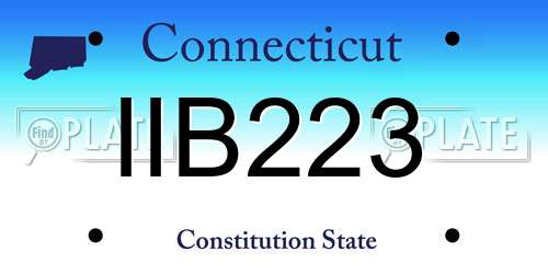IIB223 Connecticut License Plate