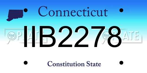 IIB2278 Connecticut License Plate