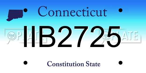 IIB2725 Connecticut License Plate