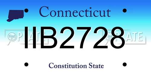 IIB2728 Connecticut License Plate