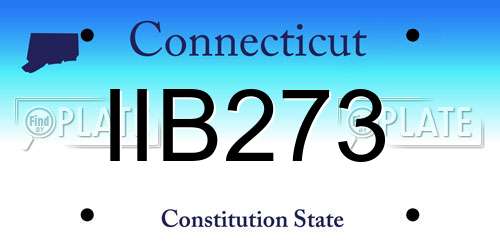 IIB273 Connecticut License Plate