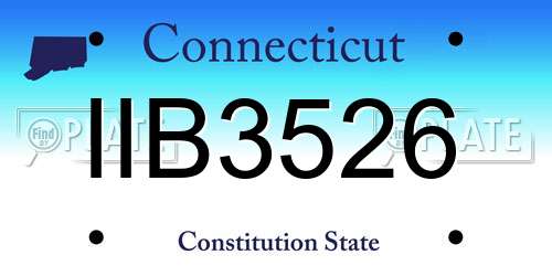 IIB3526 Connecticut License Plate