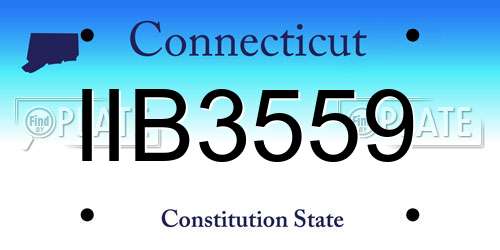 IIB3559 Connecticut License Plate