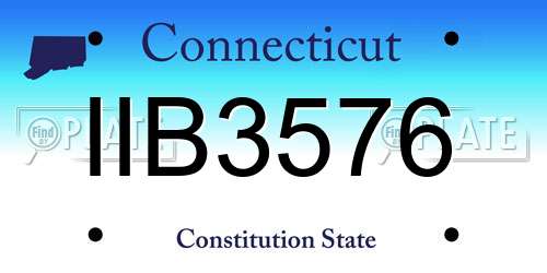 IIB3576 Connecticut License Plate