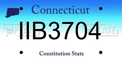 IIB3704 Connecticut License Plate