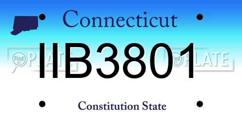 IIB3801 Connecticut License Plate