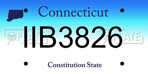 IIB3826 Connecticut License Plate
