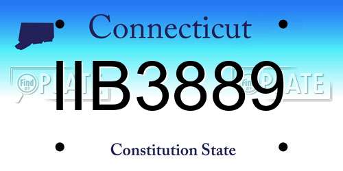 IIB3889 Connecticut License Plate
