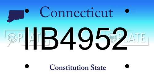 IIB4952 Connecticut License Plate