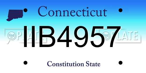 IIB4957 Connecticut License Plate