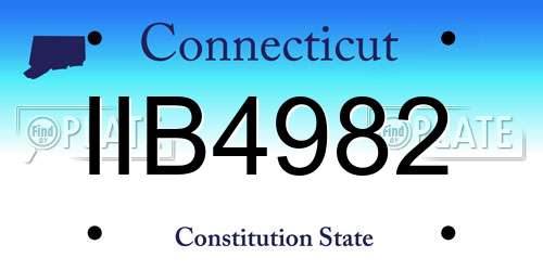 IIB4982 Connecticut License Plate