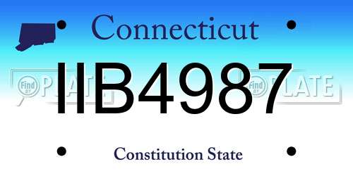 IIB4987 Connecticut License Plate