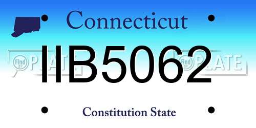 IIB5062 Connecticut License Plate