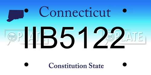 IIB5122 Connecticut License Plate