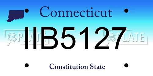 IIB5127 Connecticut License Plate