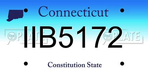 IIB5172 Connecticut License Plate