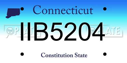 IIB5204 Connecticut License Plate
