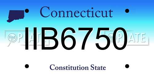 IIB6750 Connecticut License Plate