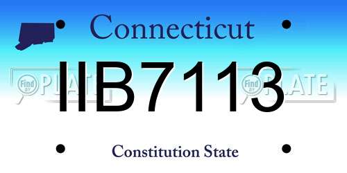 IIB7113 Connecticut License Plate