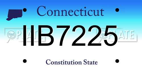 IIB7225 Connecticut License Plate