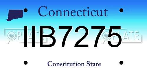 IIB7275 Connecticut License Plate