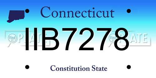 IIB7278 Connecticut License Plate