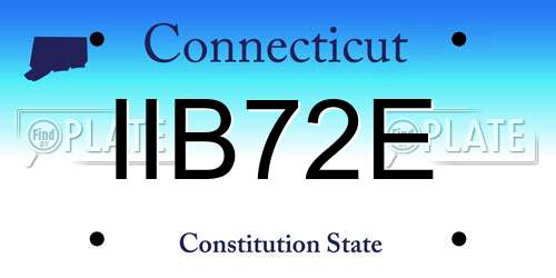 IIB72E Connecticut License Plate