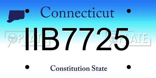 IIB7725 Connecticut License Plate