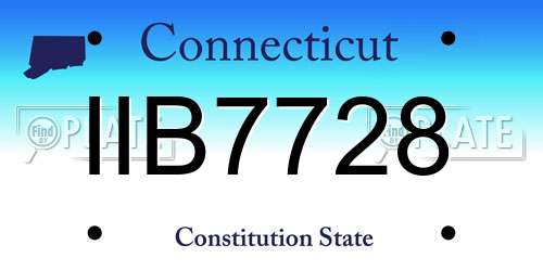 IIB7728 Connecticut License Plate