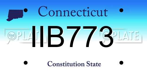IIB773 Connecticut License Plate